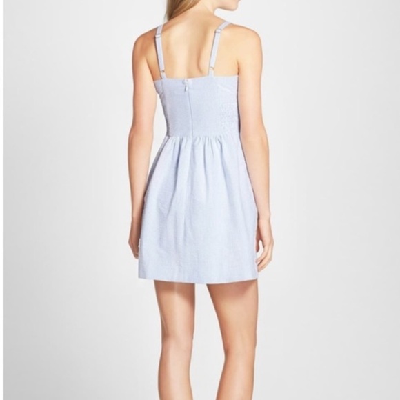 NWT Lilly Pulitzer Christine Blue Seersucker Mini Dress - Picture 2 of 12